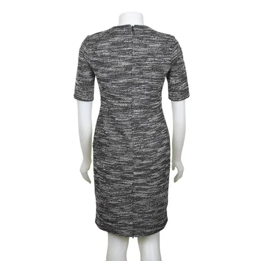 Banana  Republic Boucle Sheath Dress Size 6 Petite Black White - Picture 8 of 13